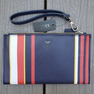 GUESS Wallet Blue Red Yellow with Wristlet